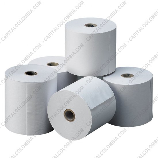 Rollos de papel para impresoras POS, Marca: CapitalColombia - Rollos de papel térmico de 80mm X 60mts X 50 unidades