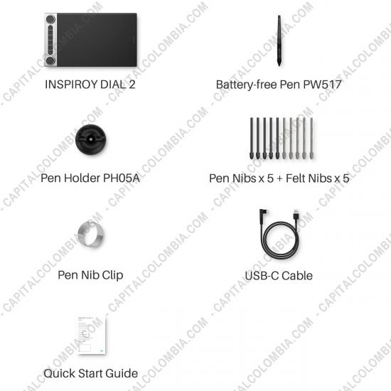 Tablas Digitalizadoras Wacom, Huion, Xp-Pen y otras, Marca: Huion - Tabla Digitalizadora Inalámbrica Huion Inspiroy Dial 2 Q630M y USB con lápiz 8K y área activa de 26.67cm x 16.67cm