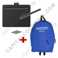 Combo Tabla Digitalizadora Wacom Intuos S Black - Lápiz 4K - CTL4100 y Morral Azul - Marca Wacom