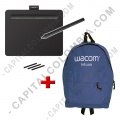 Combo Tabla Digitalizadora Wacom Intuos S Black - Lápiz 4K - CTL4100 y Morral Azul Oscuro - Marca Wacom