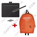 Combo Tabla Digitalizadora Wacom Intuos S Black - Lápiz 4K - CTL4100 y Morral Naranja - Marca Wacom