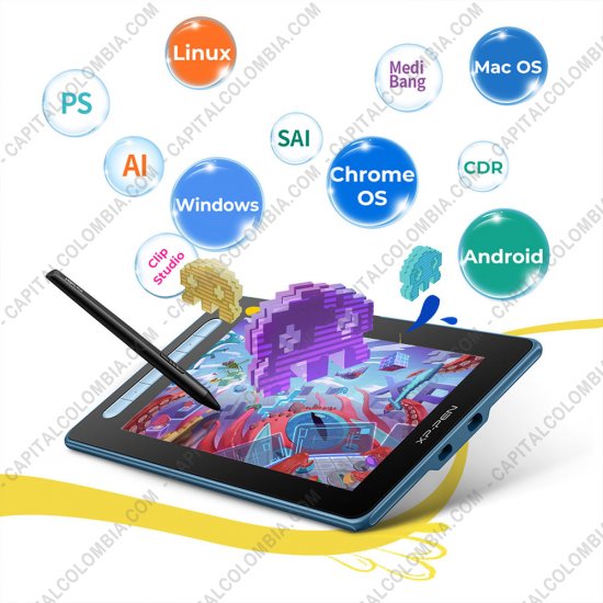 Tablas Digitalizadoras Wacom, Huion, Xp-Pen y otras, Marca: Xp-Pen - Display Digitalizador XP-Pen Artist 10 Azul Segunda Generación con lápiz 8K con chip x3 y área activa de 22.45cm x 12.67cm