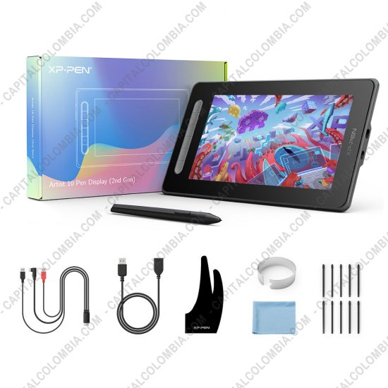 Tablas Digitalizadoras Wacom, Huion, Xp-Pen y otras, Marca: Xp-Pen - Display Digitalizador XP-Pen Artist 10 Negra Segunda Generación con lápiz 8K con chip x3 y área activa de 22.45cm x 12.67cm