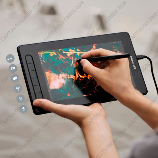 Tablas Digitalizadoras Wacom, Huion, Xp-Pen y otras, Marca: Xp-Pen - Display Digitalizador XP-Pen Artist 10 Negra Segunda Generación con lápiz 8K con chip x3 y área activa de 22.45cm x 12.67cm