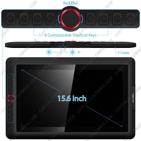 Tablas Digitalizadoras Wacom, Huion, Xp-Pen y otras, Marca: Xp-Pen - Display Digitalizador XP-Pen Artist 15.6 Pro V2 con lápiz 8K y área activa de 34.42cm x 19.36cm