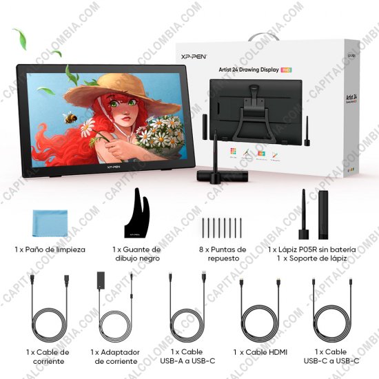 Tablas Digitalizadoras Wacom, Huion, Xp-Pen y otras, Marca: Xp-Pen - Display Digitalizador XP-Pen Artist 24 FHD con lápiz 8K - área activa de 52.69cm x 29.64cm