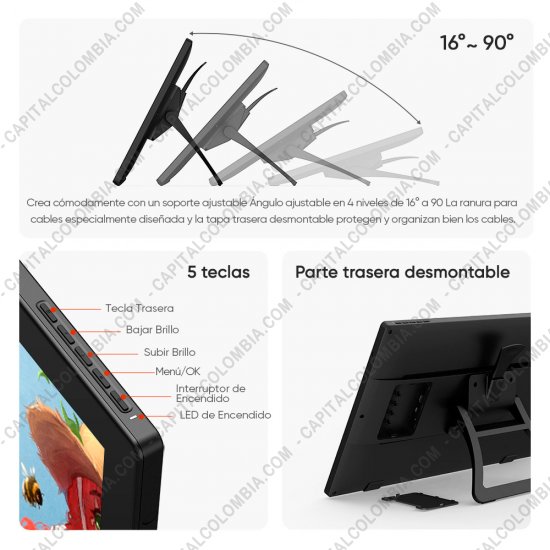 Tablas Digitalizadoras Wacom, Huion, Xp-Pen y otras, Marca: Xp-Pen - Display Digitalizador XP-Pen Artist 24 FHD con lápiz 8K - área activa de 52.69cm x 29.64cm