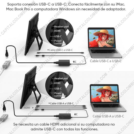 Tablas Digitalizadoras Wacom, Huion, Xp-Pen y otras, Marca: Xp-Pen - Display Digitalizador XP-Pen Artist 24 FHD con lápiz 8K - área activa de 52.69cm x 29.64cm