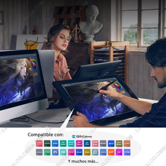 Tablas Digitalizadoras Wacom, Huion, Xp-Pen y otras, Marca: Xp-Pen - Display Digitalizador XP-Pen Artist 24 Pro con lápiz 8K - área activa de 52.69cm x 29.54cm