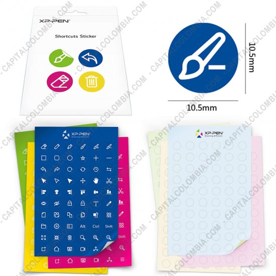 Tablas Digitalizadoras Wacom, Huion, Xp-Pen y otras, Marca: Xp-Pen - Stickers adhesivos para botones de acceso directo para tabletas digitalizadoras