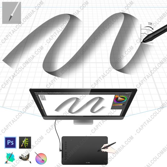 Tablas Digitalizadoras Wacom, Huion, Xp-Pen y otras, Marca: Xp-Pen - Tabla Digitalizadora XP-Pen Deco 01 v2 color negro con lápiz 8K y área activa de 25.4cm x 15.87cm