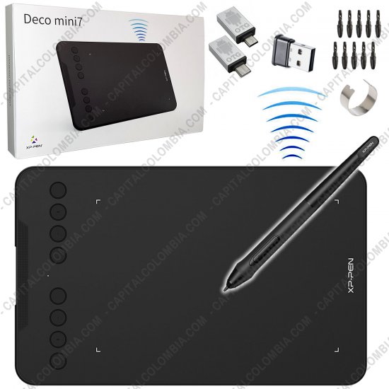 Tablas Digitalizadoras Wacom, Huion, Xp-Pen y otras, Marca: Xp-Pen - Tabla Digitalizadora XP-Pen Deco Mini7W Inalámbrica con lápiz 8K - área activa de 17.78cm x 11.11cm