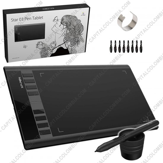 Tablas Digitalizadoras Wacom, Huion, Xp-Pen y otras, Marca: Xp-Pen - Tabla Digitalizadora XP-Pen Star 03 V2 con lápiz 8K - área activa de 25.4cm x 15.24cm