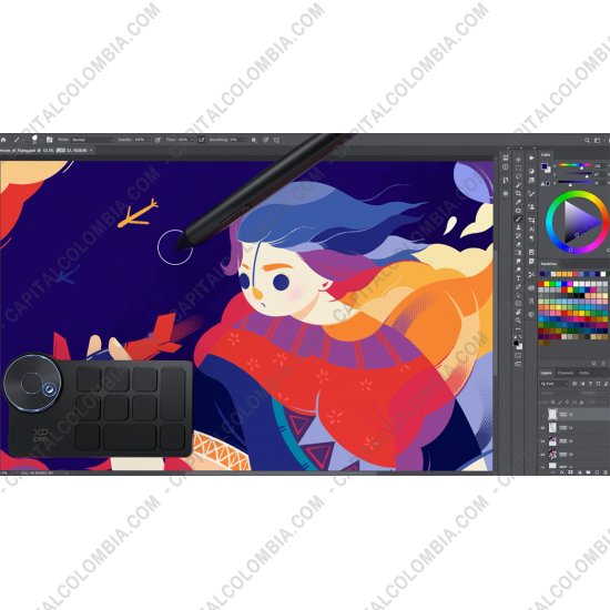 Tablas Digitalizadoras Wacom, Huion, Xp-Pen y otras, Marca: Xp-Pen - Teclado de acceso rápido con dial inalámbrico para tabletas y displays digitalizadores - ACK05