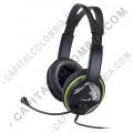 Diadema Genius HS-400A Negro con Verde con Plug de Audio y Micrófono