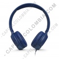 Diadema con micrófono color Azul de marca JBL con cable conector 3.5mm TUNE500