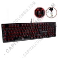 Teclado Mecánico Luz Roja con tecnología Anti-Ghosting para Jugadores en Español, interruptor Marrón Primus 100T - marca Primus ref. PKS102S