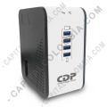 Regulador de voltaje CDP de 1000VA/500w con 8 NEMA 5-15, cable de 4 pies, protección coaxial, puertos USB (Ref. R2CU-AVR1008)