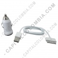 Cargador SAT para cigarrera de carro a puerto USB estándar con cable para Iphone 5